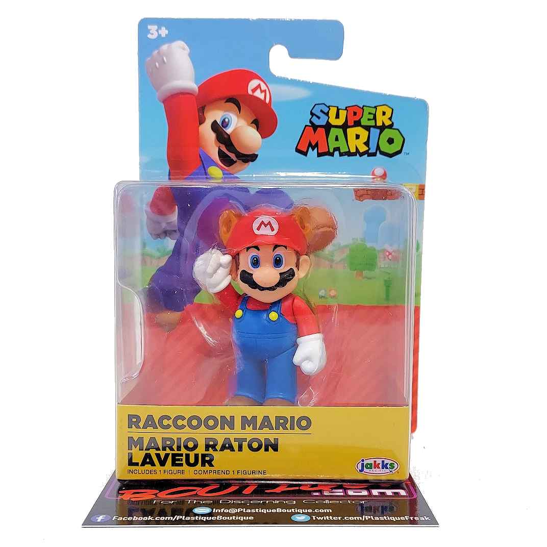 Raccoon Mario w/ Super Leaf 4-inch Articulated Figure - JAKKS Pacific, Inc.