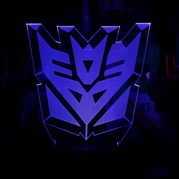 LED 3D Acrylic Sign: Transformers G1 Decepticon Logo