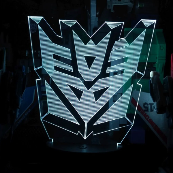 LED 3D Acrylic Sign: Transformers G1 Decepticon Logo