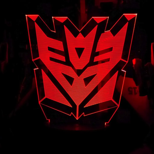 LED 3D Acrylic Sign: Transformers G1 Decepticon Logo