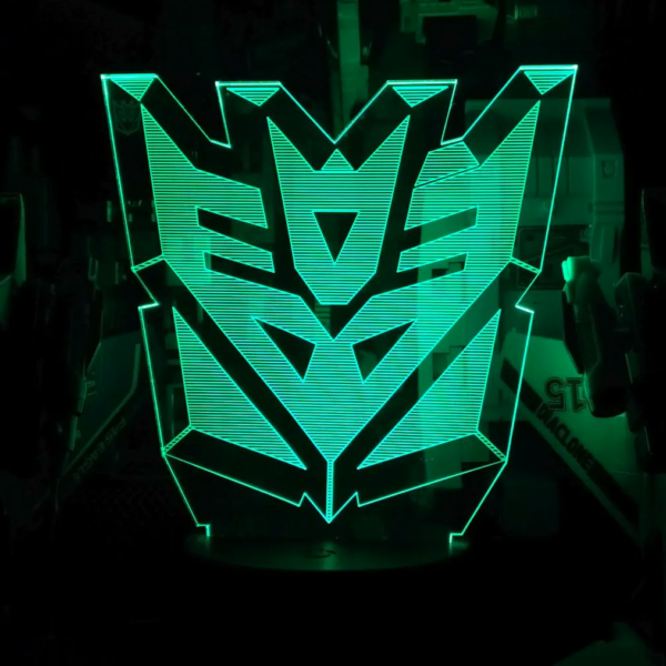 LED 3D Acrylic Sign: Transformers G1 Decepticon Logo