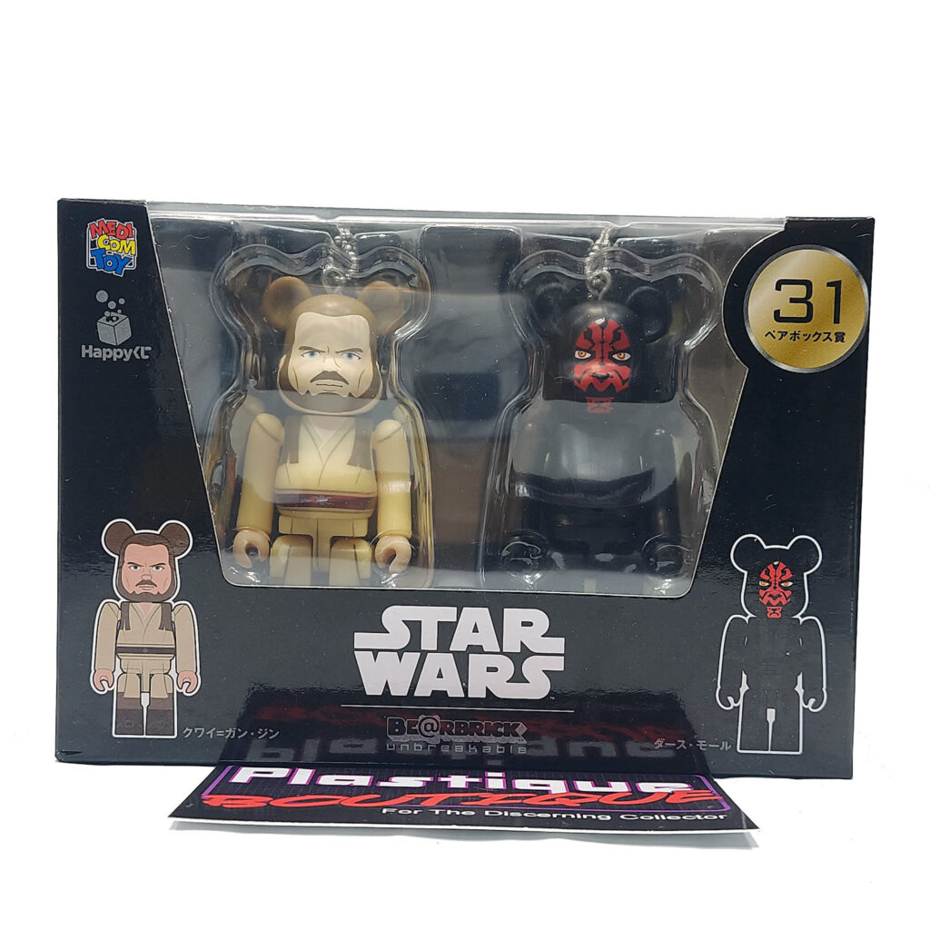 Be@rbrick Happy Kuji Star Wars: Qui-Gon Jinn & Darth Maul #31 2-Pack  *Sealed*