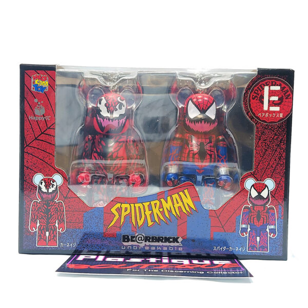 Be@rbrick Happy Kuji Spider-Man: Carnage & Spider-Carnage 2 Pack (Prize E)