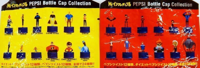 The Incredibles Pepsi Bottlecap Collection Complete Figure List