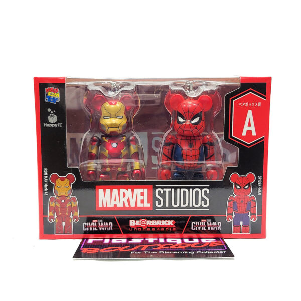 Be@rbrick Marvel Studios Happy Kuji: Iron Man & Spider-Man 2 Pack (Prize A)